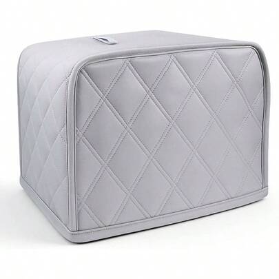 Toaster Covers, 2 Slice Quilted Cotton Linen Toaster Cover, Universal Size Dust And Fingerprint Protector Small Kitchen Appliances, Gray
