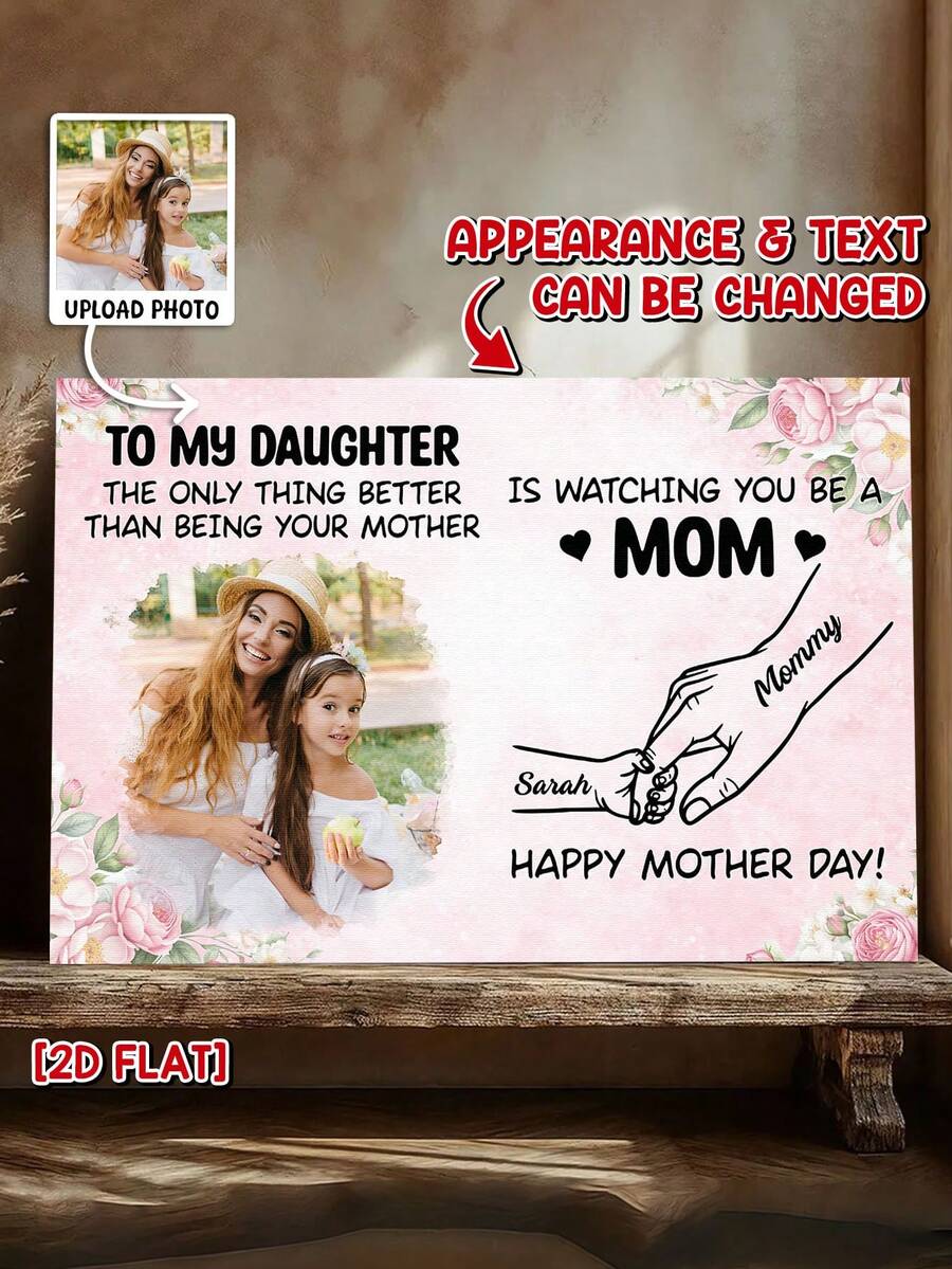 Catygift Chăn dành cho mẹ và con gái theo yêu cầu, chăn kỷ niệm gia đình cá nhân hóa, quà tặng Ngày của Mẹ cho mẹ, chăn mềm có thể in ảnh và tên theo yêu cầu.