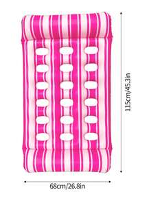 1pc Adult Extra Large Inflatable Floating Mat With Pillow Backrest, Sunbathing Floating Bed Suitable For Lake, Beach, Swimming Pool Party As Floating Toy, Water Lounge, Cool And Dry - Floating Bed - View 7