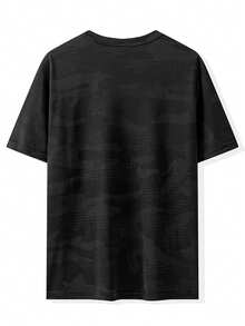 3件装黑色+藏青色+绿色男士凉感短袖T恤 - 黑色 - 查看 6