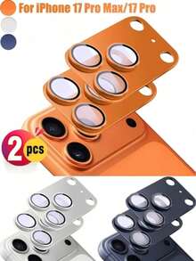 XINHONGYU 2 miếng dán bảo vệ ống kính camera cho iPhone 17 Pro Max - Chất liệu hợp kim kim loại 9H, độ bám dính cao | Tương thích với ốp lưng điện thoại, vừa khít | Chống trầy xước, chống bám vân tay, chống bụi | Bảo vệ toàn diện khỏi trầy xước và va đập | Miếng dán bảo vệ độ nét cao, giữ nguyên chất lượng hình ảnh gốc | Món quà Halloween hoàn hảo cho gia đình, bạn bè và những người đam mê nhiếp ảnh, có các màu Cam vũ trụ/Bạc/Xanh dương - Nhiều màu - Xem 12