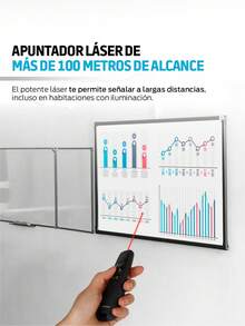 Redlemon Wireless Laser Pointer And Presenter For Slides, USB Plug & Play Connection, Presentation Control, Compatible With Windows, PowerPoint, And Prezi. Includes Carrying Case And Batteries - View 3