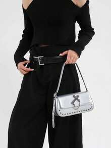 2026 New Fashion Bag, Niche Gothic Style Cross Baguette Bag, Chic Ladies' Handbag, Retro Versatile Underarm Shoulder Bag - Multicolor - View 5