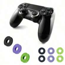 1 Set Performance Controller Thumbsticks & Precision Rings Kit For PS-5/PS-4 Controller, Professional High-Rise Analog Stick Extenders For Enhanced Aim Stability, Anti-Slip Thumb Grips For Pro Wireless Gamepads, FPS Gaming Accessories, Light Blue - 查看 3