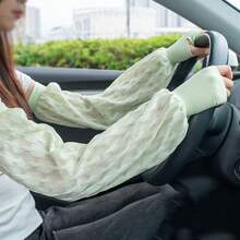 2pcs New Women's Summer Sun Protection Ice Sleeve With Loose Cuffs, Enlarged Outdoor Cycling Arm Protection Ice Silk Sun Protection Sleeve Width - Multicolor - View 2