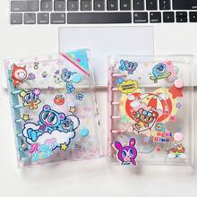 1 cuốn sổ tay trong suốt khổ A7, sổ tay bìa mềm trong suốt có một nút bấm, sổ dán trong suốt, sổ dán, sổ tay tự làm, sổ lưu trữ sticker dung lượng lớn Feinibook, lõi giấy trong suốt thay thế bên trong bằng chất liệu PP. - 1 Set - Xem 2