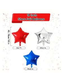 20pcs Independence Day Set Balloons 12 Inches White, Red, Blue, Star Shaped Balloons Party All Sky Star Latex Balloons - Five-pointed Star - View 2