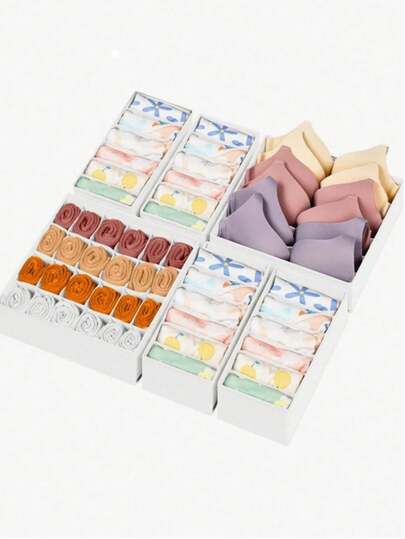 1-Piece Solid Color Underwear Storage Box, Beige Non-Woven Fabric Sock Storage Box, Wardrobe Underwear, Bra, Sock, Tie, Scarf Storage Box, Wardrobe Storage Box, Decorations, Holiday Decorations, Room Decorations, Home Decorations, Bedroom Decorations, Storage Box, Home Storage