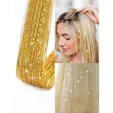 12pcs Women's Fashion Shiny Gold Foil Tassel Hair Clips, Ribbons, Straight Hair Extensions, Suitable For Daily Wear, Balls, Parties, Hair Accessories, Head Accessories, Hair Accessories For Women, Hair Piece, Hairpin - 多色-1 - 查看 2