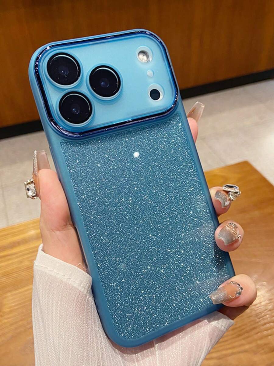 奢華亮片鏡頭保護全包覆手機殼，適用於 iPhone 17 Pro Max、17 Pro、17 Air、16、15、14、13、12 Pro Max、16 Plus、11，軟矽膠防摔保護套
