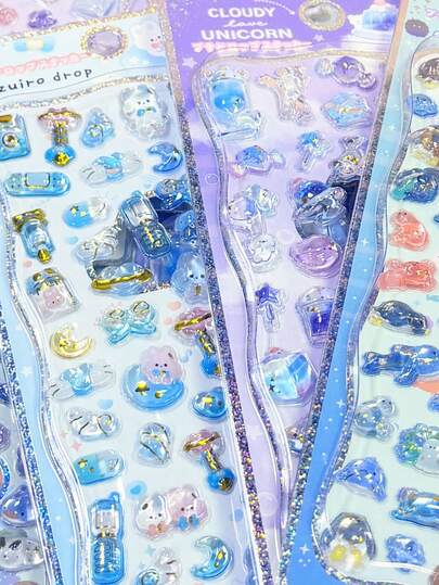 3D立体浮雕贴纸、自粘活页笔记本、奖励拼图手册、铅笔盒装饰贴纸、信封贴纸、礼品盒贴纸