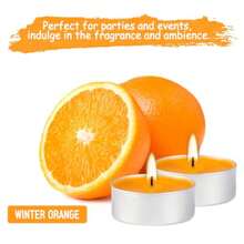 100 Pack Scented Tealight Candles 4 Hours Winter Orange Aromatherapy Candles for Votive Home Wedding Holiday and Emergency Orange - naranja - Ver 6