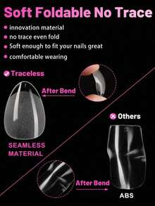 240片短杏仁形透明假指甲按压式美甲用品 - 查看 9