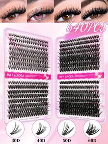 640/240pcs D-Curl Faux Mink Eyelashes, High Capacity Individual Lashes, Suitable For Beginners And Professionals For DIY Use At Home. 10D+20D+30D+40D+50D+60D+80D+100D Mixed Style Lash Book, Can Create Different Eye Makeup Looks, Soft & Natural, Long-Lasting & Lightweight - D - View 18