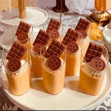 10pcs 150ml Square Dessert Cups With Lids - Suitable For Outdoor Parties To Hold Yogurt Parfaits, Ice Cream, Cheesecake And Mini Desserts - Birthday, Wedding, Holiday - Multiple Colors/random Styles - View 1