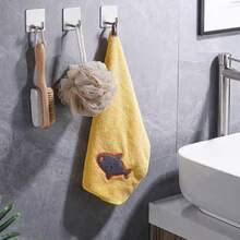 1/3pcs Self-Adhesive Wall Hooks - Strong White Bathroom Towel Hooks - Kitchen Towel Racks - Stick-On, High Load-Bearing Capacity And Waterproof, Suitable For Bathroom Towel Racks And Tea Towel Racks - Multicolor - View 7