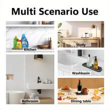 5pcs Silicone Storage Tray, Rectangular Vanity Tray, Sink Sponge Soap Dispenser Rack, Kitchen Sink Soap And Sponge Holder, Household Essentials, Bathroom Accessories - Multicolor - View 8
