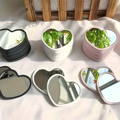 Bộ 5 chiếc gương hình trái tim, bề mặt gương được đánh bóng, khung nhựa, thích hợp để bàn, họa tiết hoa, di động, không cần nguồn điện, gương để bàn thời trang | Gương bền, gương nhỏ xinh, lý tưởng cho sinh nhật, đám cưới, trang trí tiệc Halloween, quà tặng đám cưới, quà tặng tiệc tùng