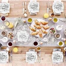 20pcs Happy Birthday Foil Stamped Napkins In Gold, Silver And Rose Gold, Party Decoration Supplies,Christmas - Silver - View 5
