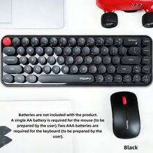 MOFII I Bean 2.4G Wireless Silent Keyboard And Mouse Set, Macaron Retro Round Keycaps, Feminine Style, Office Keyboard Compatible With PC Laptop, Battery Not Included - View 15