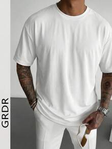 GRDR 男士时尚宽松短袖T恤 | 精致设计 | 夏季必备 | 百搭易配 | 展现你的风格 - 白色 - 查看 1