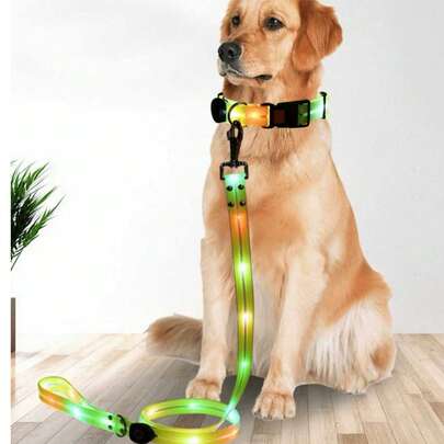 1 chiếc vòng cổ/dây dắt thú cưng LED phát sáng nhiều màu sắc, dây dắt thú cưng sạc USB, dây đeo phủ PVC, vòng cổ chó phát sáng trong bóng tối, nguồn sáng mạnh cấp AAA, bắt mắt nhưng không chói mắt, ánh sáng ổn định, dễ nhìn thấy, giúp phòng ngừa tai nạn/phòng ngừa lạc đường/phòng ngừa hoảng sợ.