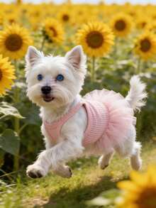 1 pieza Vestido de tul elegante de ballet para mascotas, vestido de princesa sin mangas de estilo romántico para fiestas, adecuado para perros pequeños y gatos, ideal para primavera/verano - Rosa - Ver 19