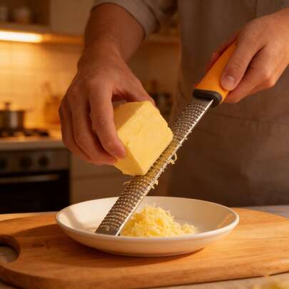 Stainless Steel Handheld Cheese Grater With Ergonomic Non-Slip Handle, Portable Lemon Zester And Butter Shredder, Suitable For Parmesan, Lemon, Ginger, Garlic, Chocolate, Vegetables, Easy To Clean And Store Premium Handheld Cheese Grater