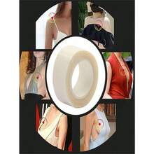 1 Roll Waterproof Dress Cloth Tape Double-Sided Secret Body Adhesive Breast Bra Strip Transparent Clear Lingerie Tape - 米色 - 查看 6