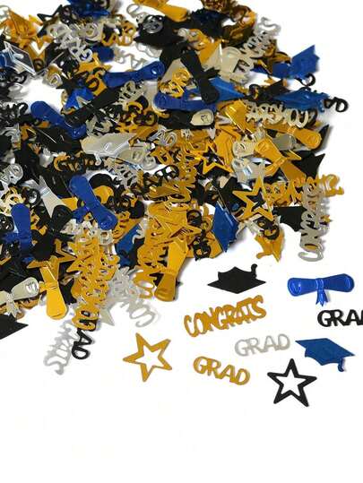 Giấy vụn trang trí mùa tốt nghiệp 15g - Với các họa tiết mũ tốt nghiệp, ngôi sao và bằng tốt nghiệp, loại giấy vụn này là vật trang trí trung tâm bàn hoàn hảo cho các bữa tiệc tốt nghiệp năm 2026, lễ khai giảng và nhiều sự kiện theo chủ đề khác nhau.
