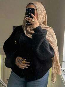 1pc Women's Scarf With Bohemian Crocodile Skin Print Hijab, Suitable For Daily Wear For Dress - 駱駝 - 查看 2