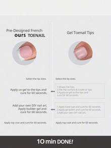 150pcs Short Square Brown/Pink Press-On Gel Nail Tips, 15 Size Options, Short French Matte Nails, Suitable Women And Girls Toe Nail Decoration Nail Supplies - 粉紅色 3 - 查看 7