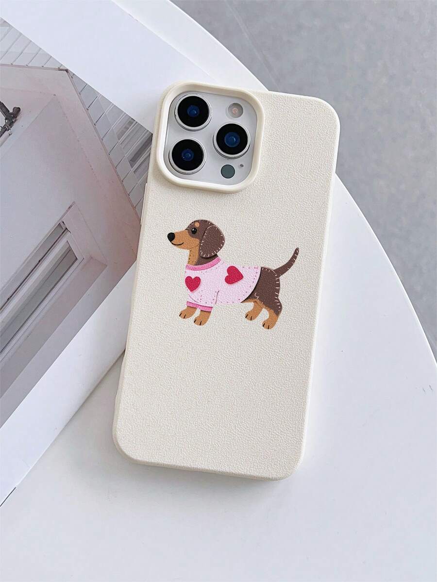 1 chiếc ốp lưng TPU mềm dẻo, chống sốc, màu trắng sữa, họa tiết da giả, in UV hình chú cún con và trái tim, tương thích với iPhone 7/8/7 Plus/8 Plus/X/XS/XR/XS Max/11/11 Pro/11 Pro Max/12/12 Pro/12 Pro Max/12 Mini/13/13 Pro/13 Pro Max/13 Mini/14/14 Pro/14 Pro Max/14 Plus/15/15 Pro/15 Pro Max/15 Plus/16/16 Pro/16 Pro Max/16 Plus/17/17 Pro/17 Pro Max/Air - Nhiều màu - Xem 1