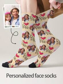 1 Đôi tất in hình khuôn mặt theo yêu cầu, tất in ảnh cá nhân, tất in hình tùy chỉnh, tất hình mặt cười, tất thiết kế riêng - Có thể in bất kỳ hình ảnh khuôn mặt nào lên tất, thích hợp làm quà tặng kỷ niệm, Ngày Valentine, sinh nhật, quà cưới. - Nhiều màu - Xem 2