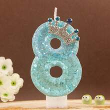 Nến số sinh nhật chủ đề vương miện màu xanh công từ 0-9, thích hợp cho tiệc tùng, sinh nhật, sinh nhật lần thứ nhất, kỷ niệm. - Nhiều màu - Xem 4