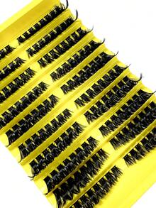 160pcs 8-16mm Curled D-Shape False Eyelashes, 100D 3D Thick & Fluffy Faux Mink Makeup Tools, Reusable Beauty Accessories - D - View 7