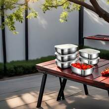 Large Stainless Steel Rectangular Food Storage Container With Transparent Lid - Stackable And Durable - Suitable For Camping, Outdoor Adventure And Home Use - Perfect For Storing Meat, Fruits And Vegetables - Compact Kitchen Organization Miracle. Easter Gift, Mother's Day Gift - Multicolor - View 11