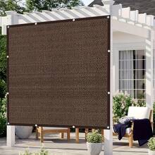 Malla de sombreo para terrazas y patios exteriores, con un 90 % de protección solar, con anillas metálicas. Fabricada en polietileno de alta densidad, ofrece protección UV y es transpirable. Reforzada con hebillas de cobre y esquinas de plástico. Incluye una cuerda de 5 metros para colgarla. Ideal para patios traseros, céspedes, jardines, cenadores, invernaderos y como malla de sombreo. - Marrón Mocha - Ver 4