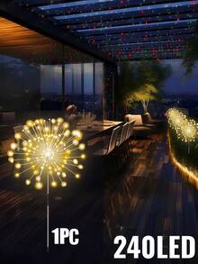 60/150/240/360 LED Solar Fireworks Light -8 Lighting Modes, IP65 Waterproof Garden Light, DIY Holiday Landscape Light, Suitable For Garden, Courtyard, Terrace, Street, Backyard, Corridor, Commercial,Camping,RV,Villa,Easter,Holiday Party Decoration - Fireworks - View 19