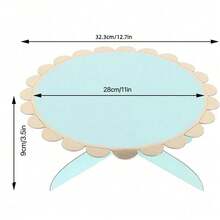 1 Tier 12.7 Inch Round Cardboard Cupcake Stand, Mini Cake Display Rack With Gold Trim, Party Wedding Dessert Display Shelf - Multicolor - View 7