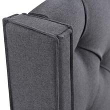 Hydraulic Double Upholstered Bed 140x200cm, Bed With Slatted Base Made Of Metal Frame, Modern Bed Frame With Storage Space, Cotton, Grey - Gray + Cotton - View 8