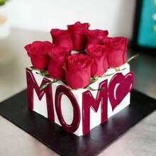 1 Set/3 Sets Gold & Red Rose Acrylic MOM Heart Cake Topper, Suitable For Mother's Day, Mom's Birthday Party, DIY Cake, Dessert Baking Decor - Multicolor - View 2