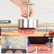 SOKANY Khuôn làm bánh hamburger cỡ lớn 11cm, khuôn ép bánh hamburger có thể điều chỉnh, làm bằng thép không gỉ 304 chống dính, thích hợp cho thịt bò, bánh hamburger và các món nướng, làm bánh hamburger tại nhà, dụng cụ nhà bếp lý tưởng. - Xem 2