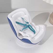 1个可爱迷你仓鼠汽车座椅，可调节牵引绳小型动物旅行笼架，新颖的汽车安全座椅，带通风夹和磁性底座，适用于沙鼠、小鼠和豚鼠 - 彩色 - 查看 9