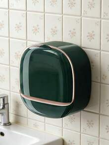 高品质带盖皂碟，强力粘胶壁挂式皂架，家用防滴漏皂碟 - 彩色 - 查看 4