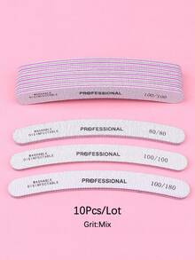 Bộ 2/5/10/25/50 chiếc dũa móng tay cong, dụng cụ làm móng chuyên nghiệp dày dặn hai mặt. - Xám - Xem 15