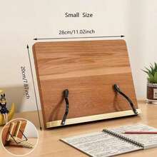 1pc Adjustable 8-Slot Wooden Reading Stand - Ergonomic Angle Adjustable Wooden Desktop Book Holder Rack, Non-Slip, Foldable Vertical Fixed Stand, Suitable For Study/Office, Room Decor, Bedroom Furniture, Practical Learning Tool - Mocha Brown - View 12