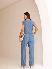 Women's Elegant Premium Tailored Suit – Sophisticated Style And Absolute Comfort. Casual And Stylish For The Office. - 霧霾藍 - 查看 2