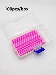 100pcs/Pack Disposable Micro Eyelash Cleansing Swabs, Eyelash Extension Tools, Lockable Box/Bag Packaging - Multicolor - View 11