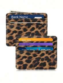 1pc Printed Multi-Card Slot Fashion Unisex Card Holder Leopard Print Valentine's Day Leopard Cheetah Print Card Case Card Wallet Name Card Holder Credit Card Holder Mini Wallet Card Pouch For Women Small Wallet Photo Card Holder - Multicolor - View 1